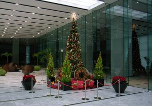 野沢園 グリーンレンタル オフィスビル エントランスエリア クリスマス装飾